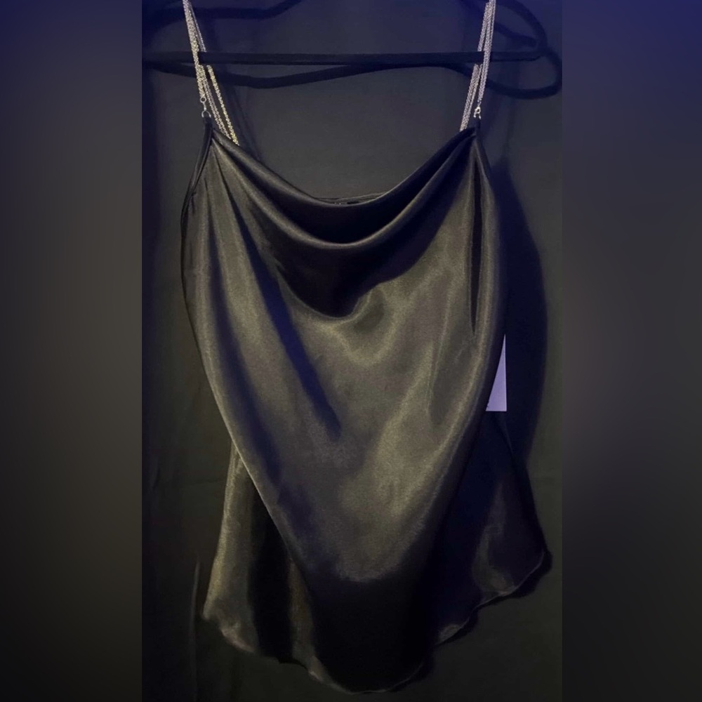 Nicole Miller Black Satin Gown